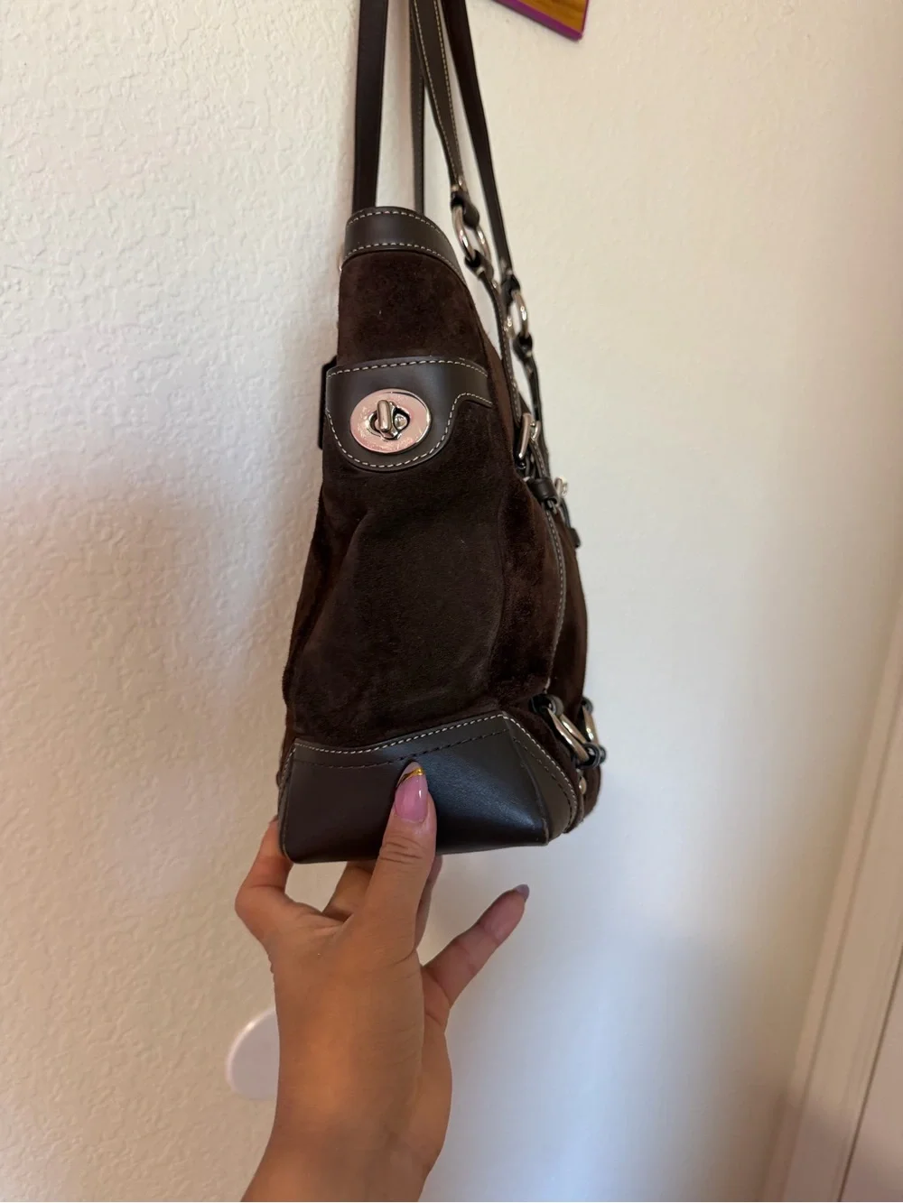 Coach Dark Brown Suede Leather Men's Messenger Tote